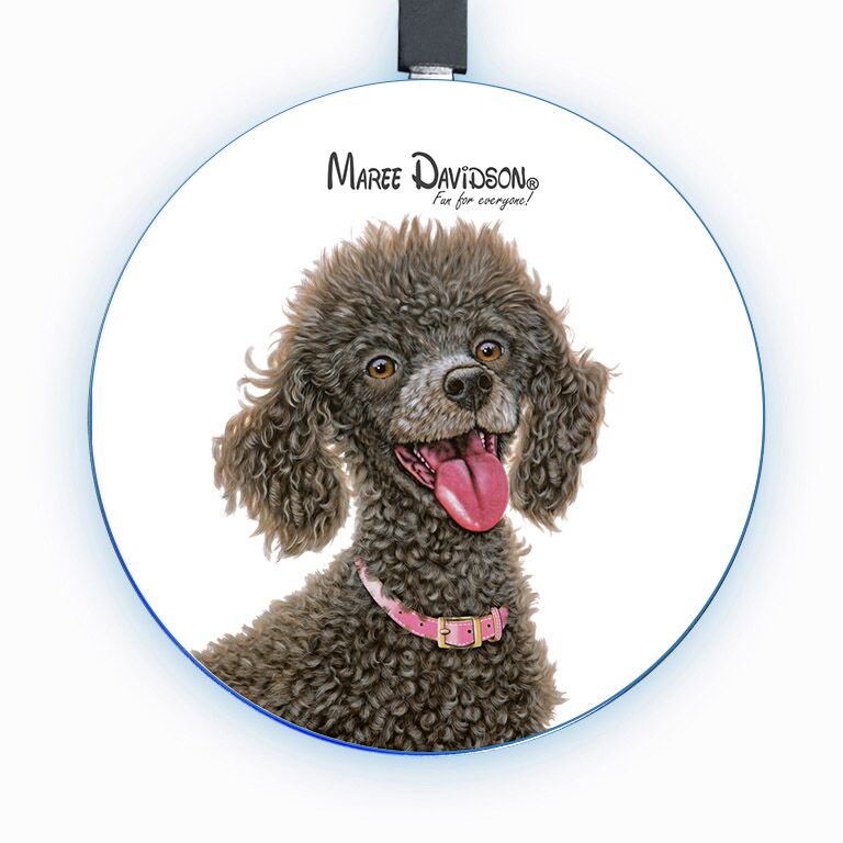 Chocolate Poodle Dog - Wireless Phone Charges - Image 1
