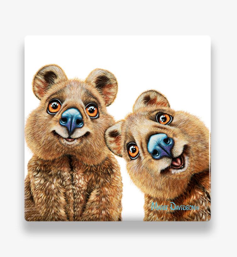 Meet the Quokkas - Ceramic Coaster - Image 1