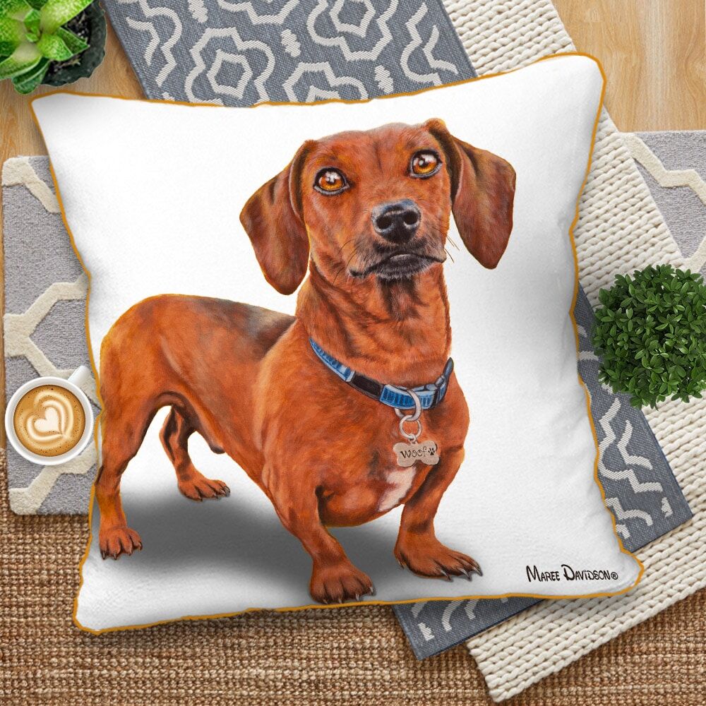 Bentley the Dachshund Dog - European Cushion Cover - Image 1