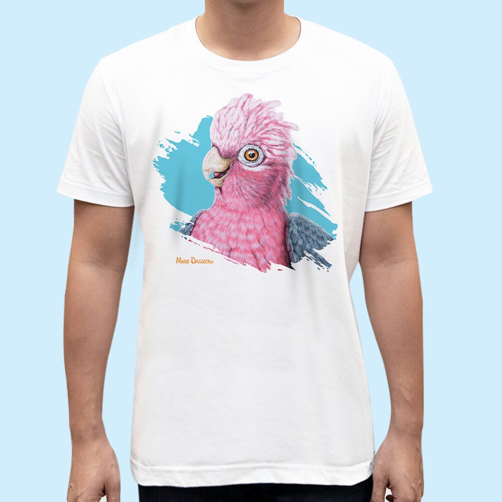 Dixie-Blue.jpg Dixie the Galah Bird - Unisex T-Shirts - Image 1