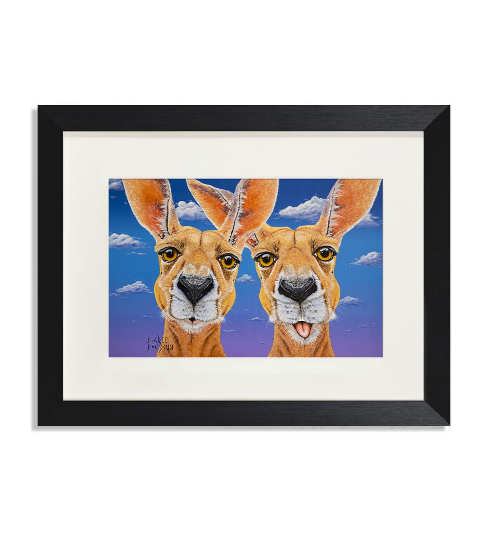 Dont-Worry-Be-Hoppy-Maree-Davidson-Art.jpg Don't Worry Be Hoppy the Kangaroos - Print - Image 1