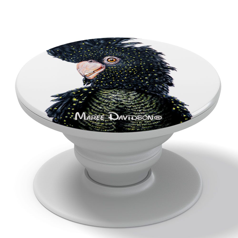 Luna the Black Cockatoo - Phone Finger Grip - Image 1