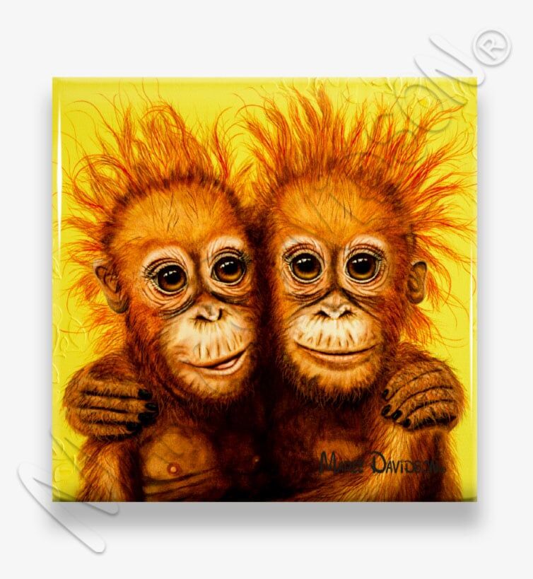 Forever-Friends-Ceramic-Coaster-Maree-Davidson.jpg Forever Friends the Orangutans - Ceramic Coaster - Image 1