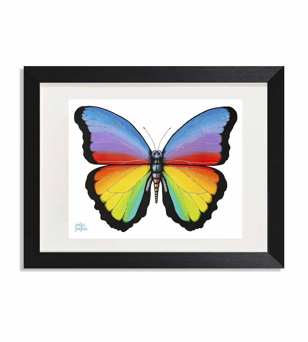 Frame-2-3.jpg Twiggy the Rainbow Butterfly - Print - Image 1