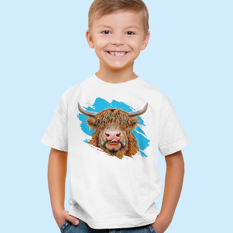 Hamish the Highland Cow - Kids T-Shirts - Image 1