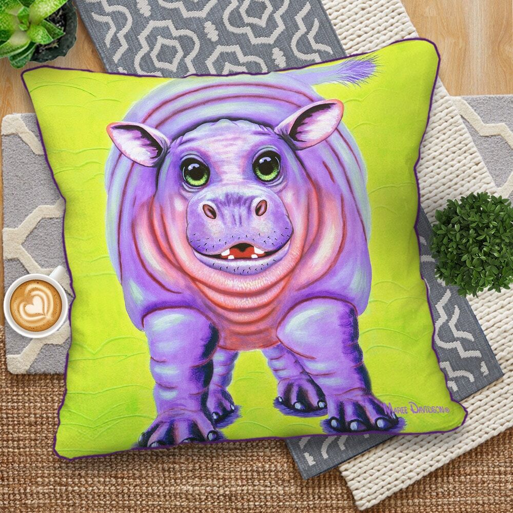 Happy Hippo - European Cushion Cover - Image 1