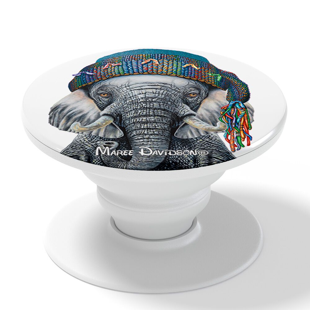 Ronnie the Hippie Elephant - Phone Finger Grip - Image 1
