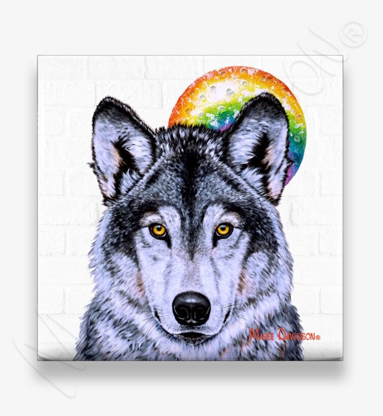 Leader-of-the-Pack-Ceramic-Coaster-Maree-Davidson.jpg Leader of the Pack Wolf - Ceramic Coaster - Image 1