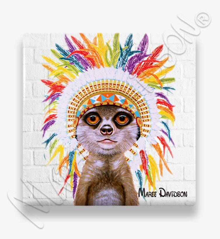 Little Chief the Meerkat - Ceramic Coaster - Image 1