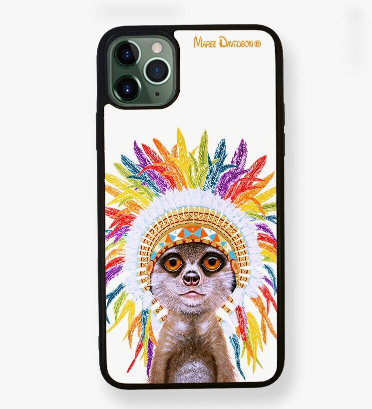 Little-Chief-Phone-Case-Maree-Davidson.jpg Little Chief the Meerkat - iPhone Case Cover - Image 1