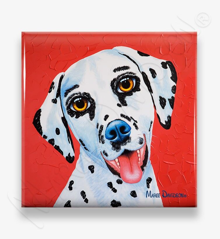 Lucky the Dalmatian Dog - Ceramic Coaster - Image 1