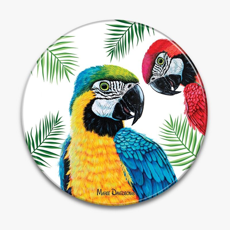 Two Macaws- Ceramic Trivet - Image 1