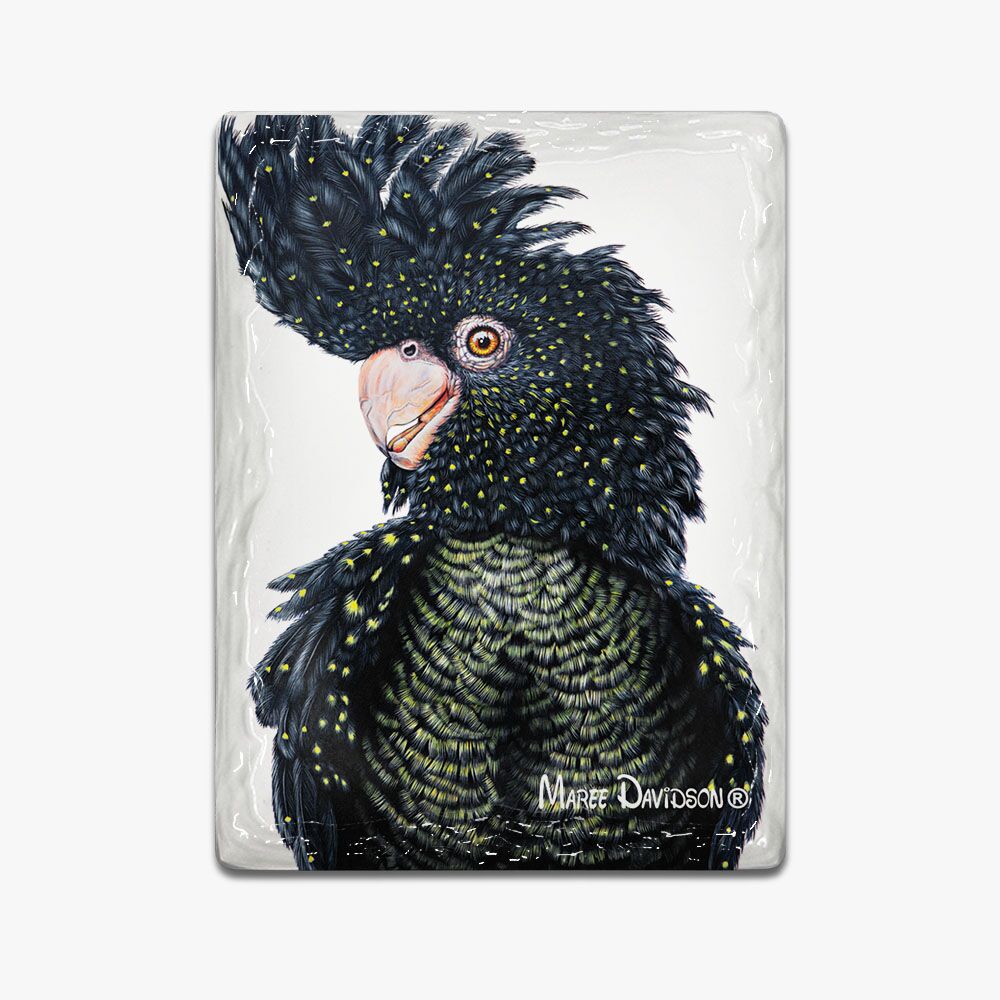 Luna the Black Cockatoo - Ceramic Magnets - Image 1