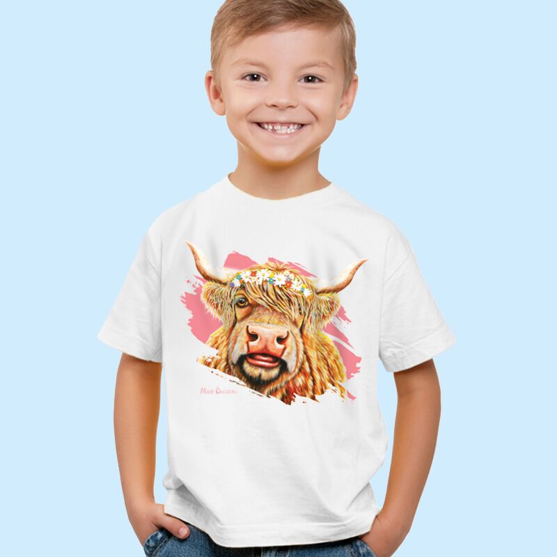 Meadow the Highland Cow - Kids T-Shirts - Image 1