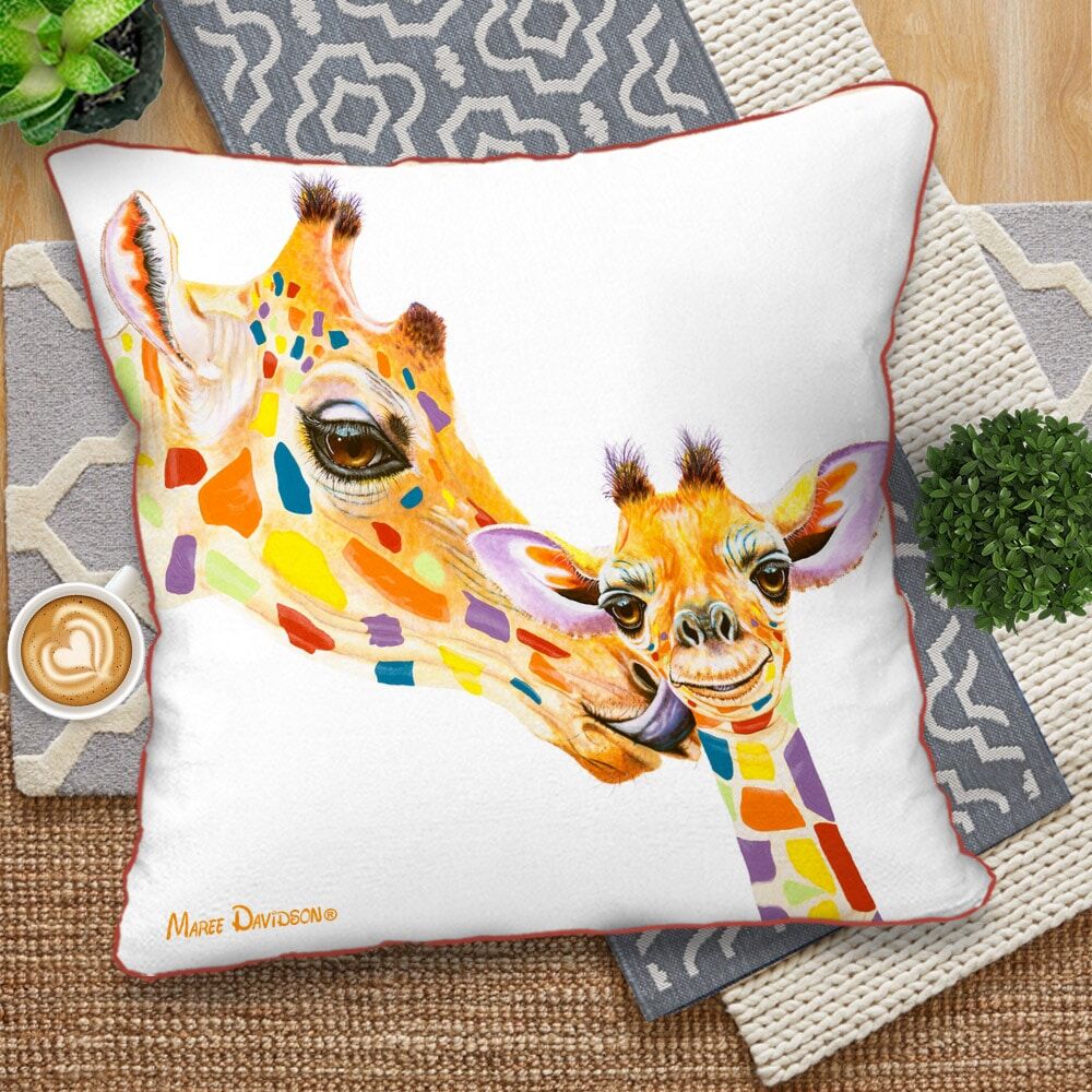My Mum the Giraffes - European Cushion Cover - Image 1