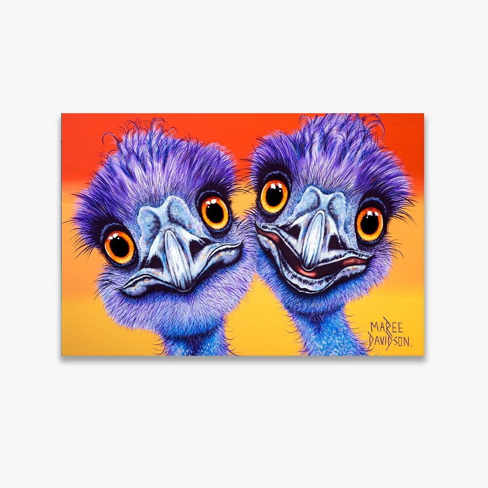 Outback Buddies the Emus - Canvas Print - Image 1