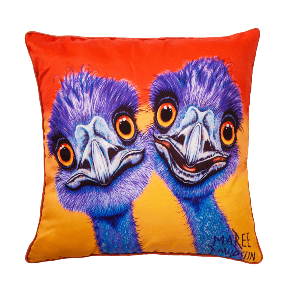 Outback Buddies the Emus - Cushion Cover - Image 1