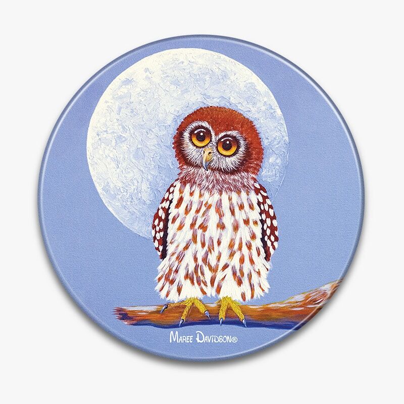 Once in a Blue Moon the Owl - Ceramic Trivet - Image 1
