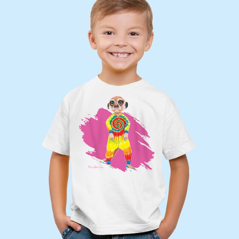 PJ-WHITE-1.jpg PJ The Meerkat - Kids T-Shirts - Image 1