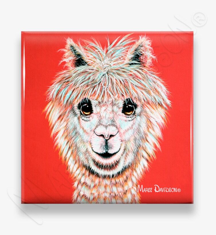 Personality Plus the Alpaca - Ceramic Coaster - Image 1