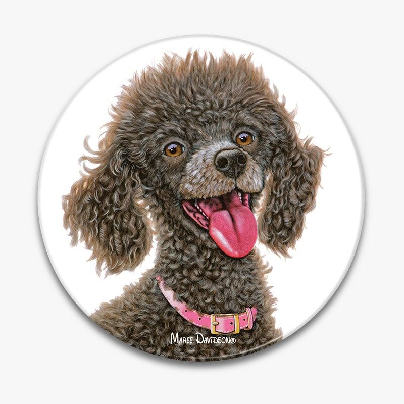 Poodle-4.jpg Chocolate Poodle Dog - Ceramic Trivet - Image 1
