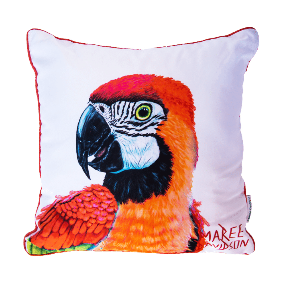 Red Macaw Bird - Cushion Cover - Image 1