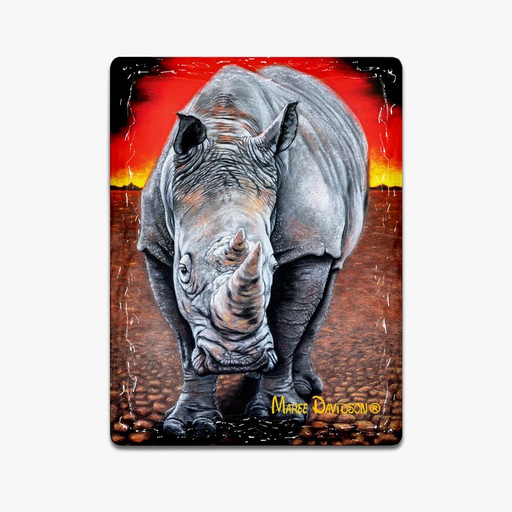 Sunset-Rhino-1.jpg Sunset Rhino - Ceramic Magnets - Image 1