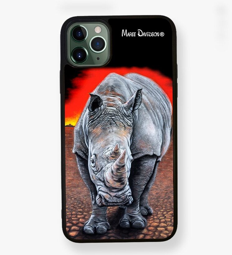 Sunset Rhino - iPhone Case - Image 1