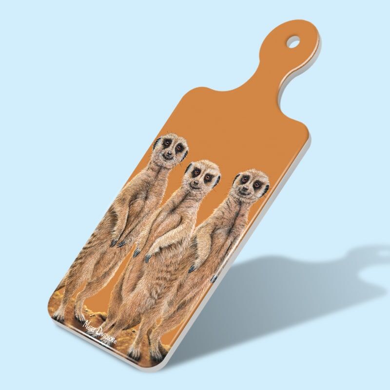 The Three Meerkats - Rectangle Ceramic Cheese Platter - Image 1