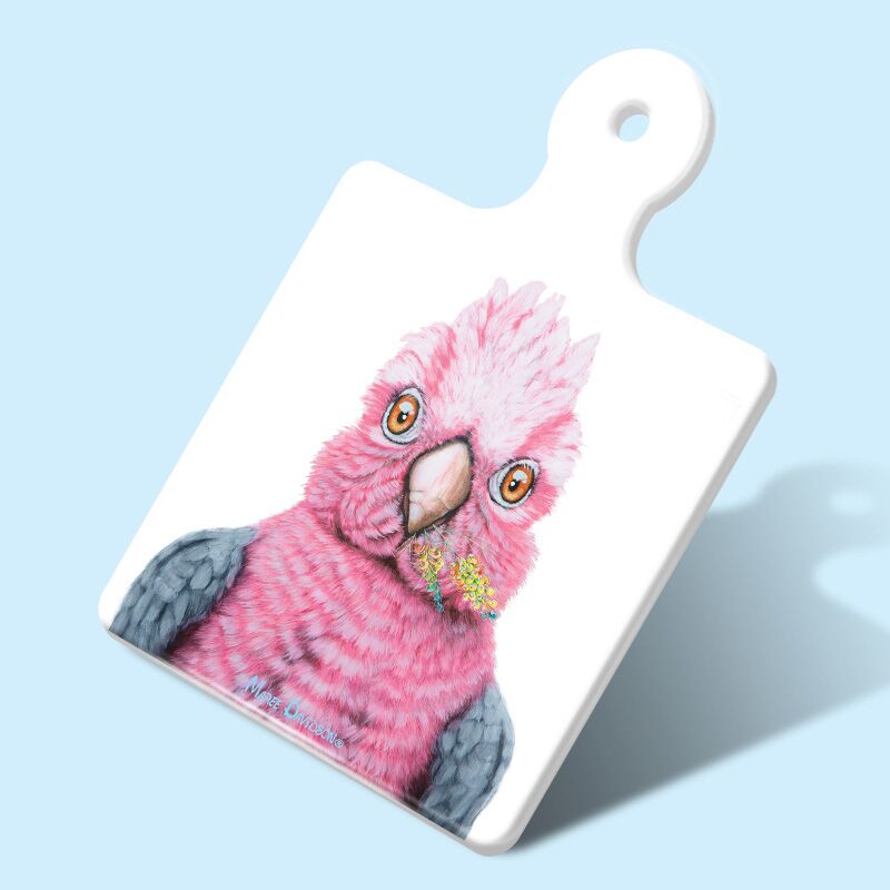 Trixie square platter Trixie the Galah Bird - Ceramic Square Trivet with Handle - Image 1