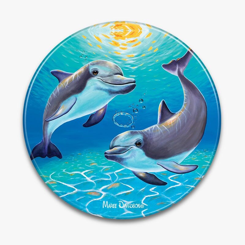 Two Dolphins - Ceramic Trivet - Image 1