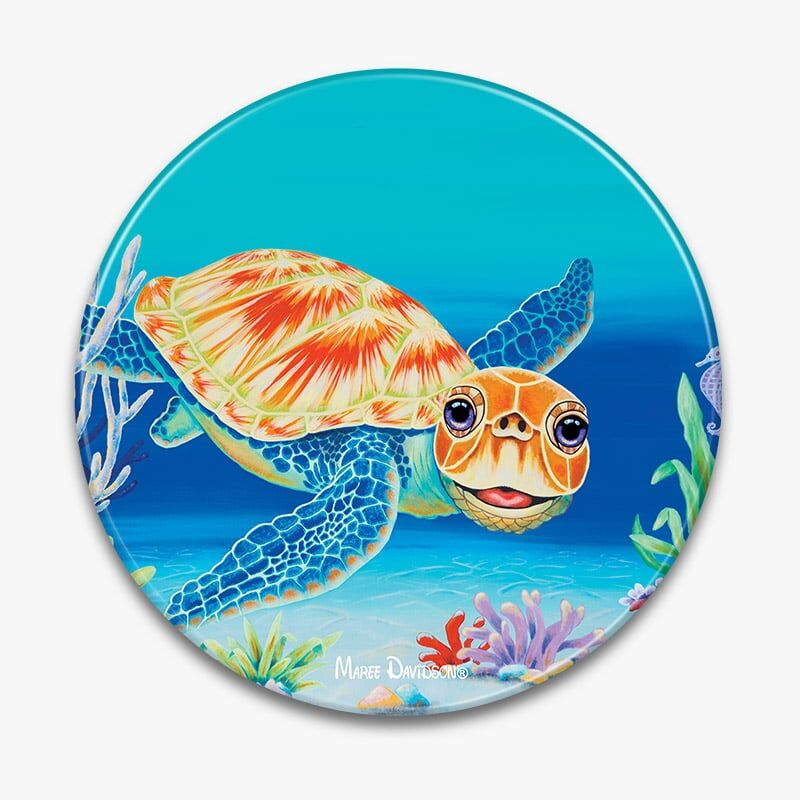 Under the Sea the Turtle - Ceramic Trivet - Image 1