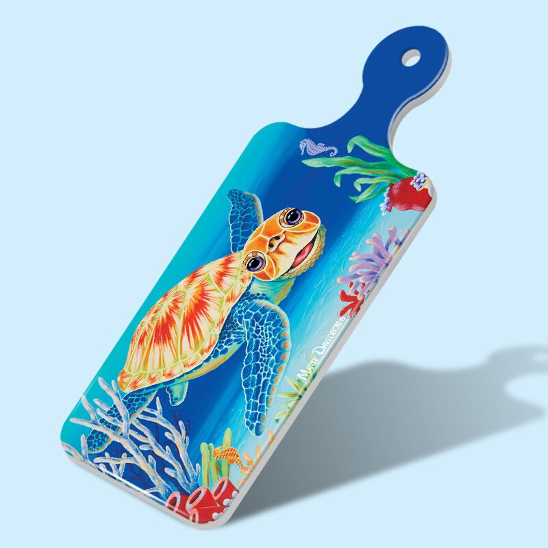 Under the Sea the Turtle - Rectangle Ceramic Cheese Platter - Image 1