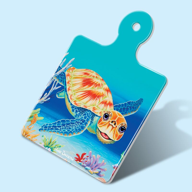 Under-the-sea-9-1.jpg Under the Sea the Turtle - Ceramic Square Trivet with Handle - Image 1