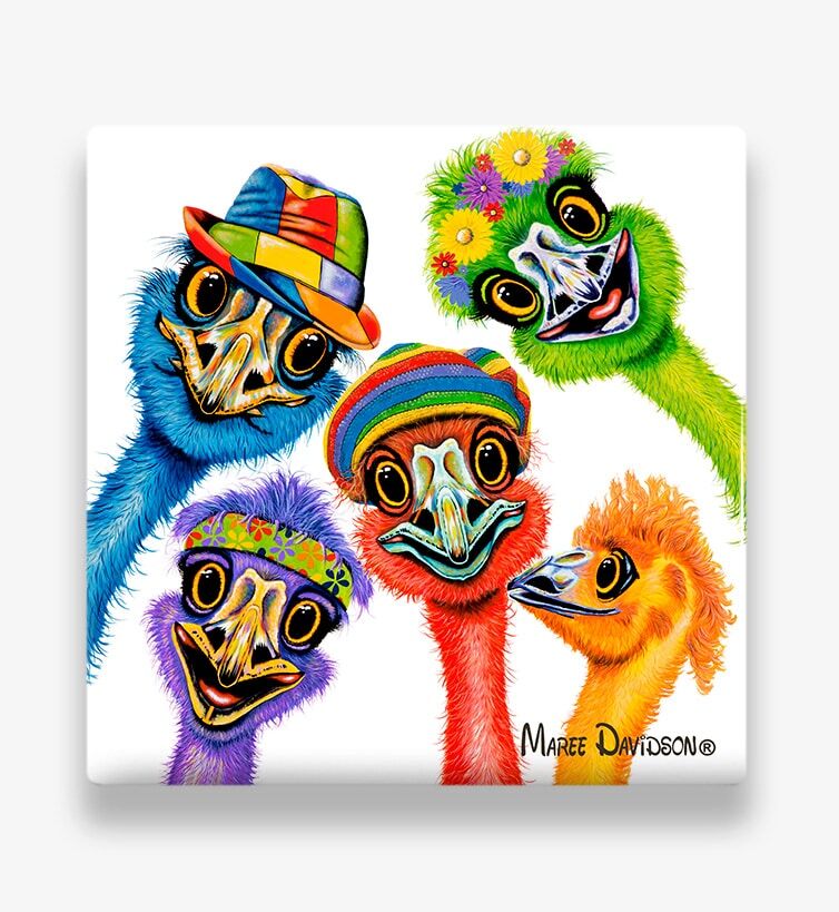 We Still Call Australia Home the Emus - Ceramic Coaster - Image 1