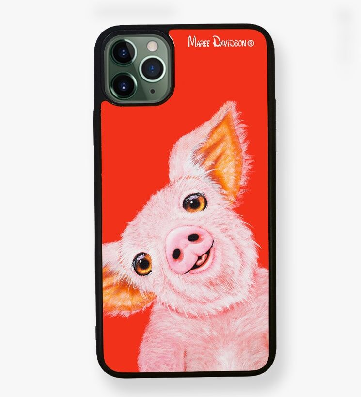Wiggles-the-Pig-Phone-Case-Maree-Davidson.jpg Wiggles The Baby Pig - iPhone Case Cover - Image 1
