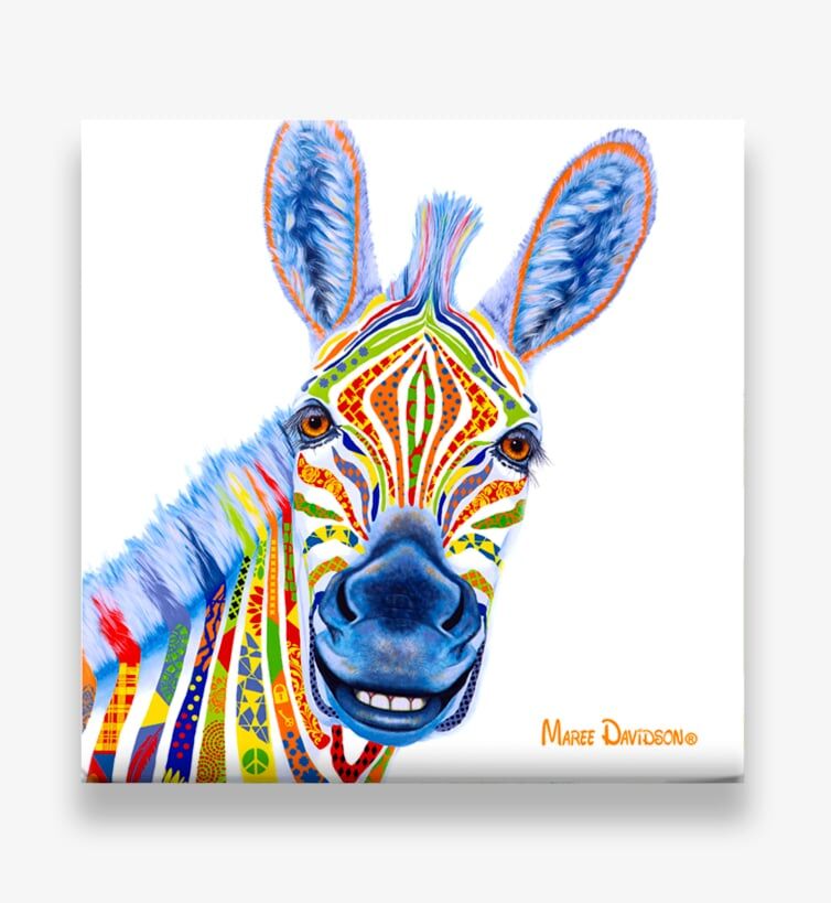 Zeus the Zebra - Ceramic Coaster - Image 1