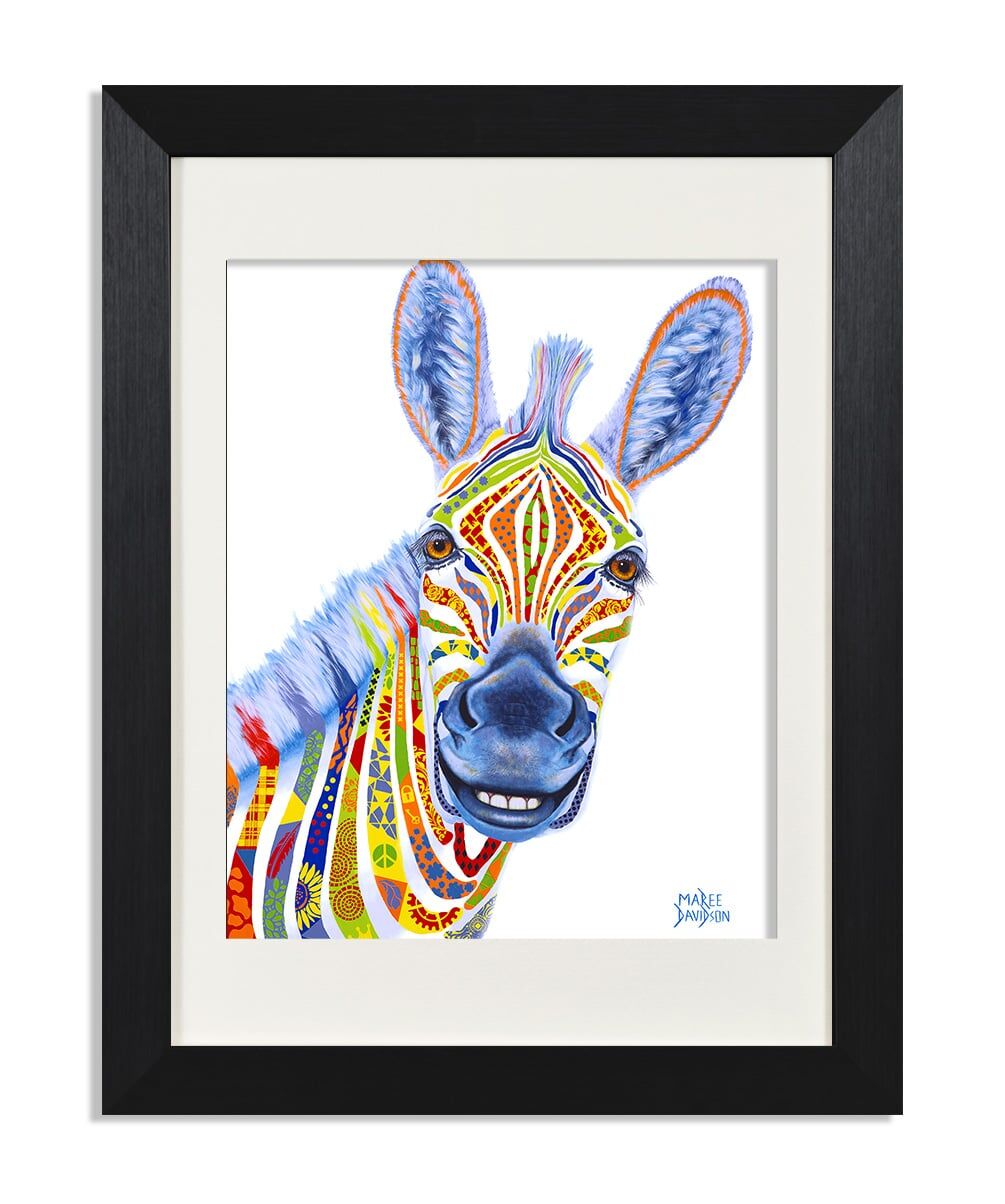 Zeus-Maree-Davidson-Art.jpg Zeus the Zebra - Print - Image 1