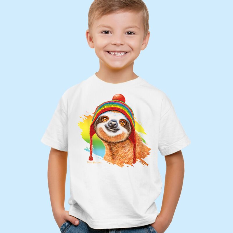 Ziggy-white.jpg Ziggy the Sloth - Kids T-Shirts - Image 1