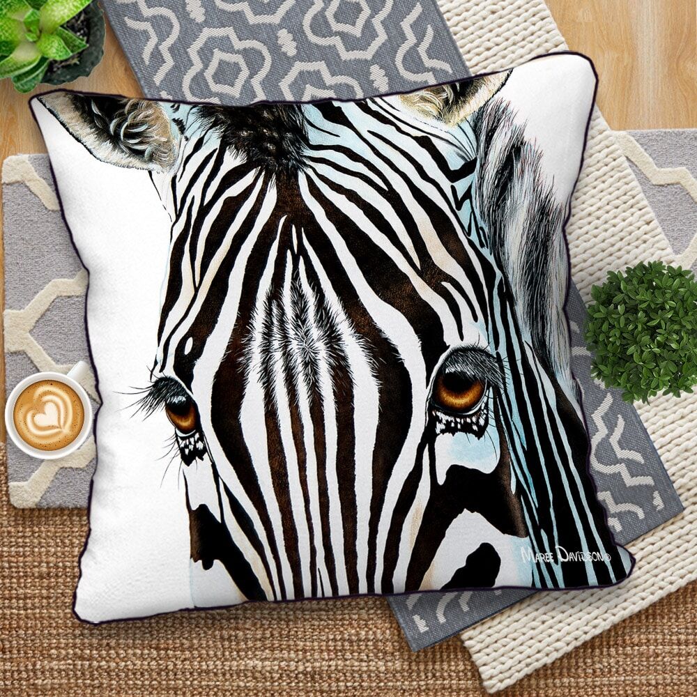 Zuri the Zebra - European Cushion Cover - Image 1