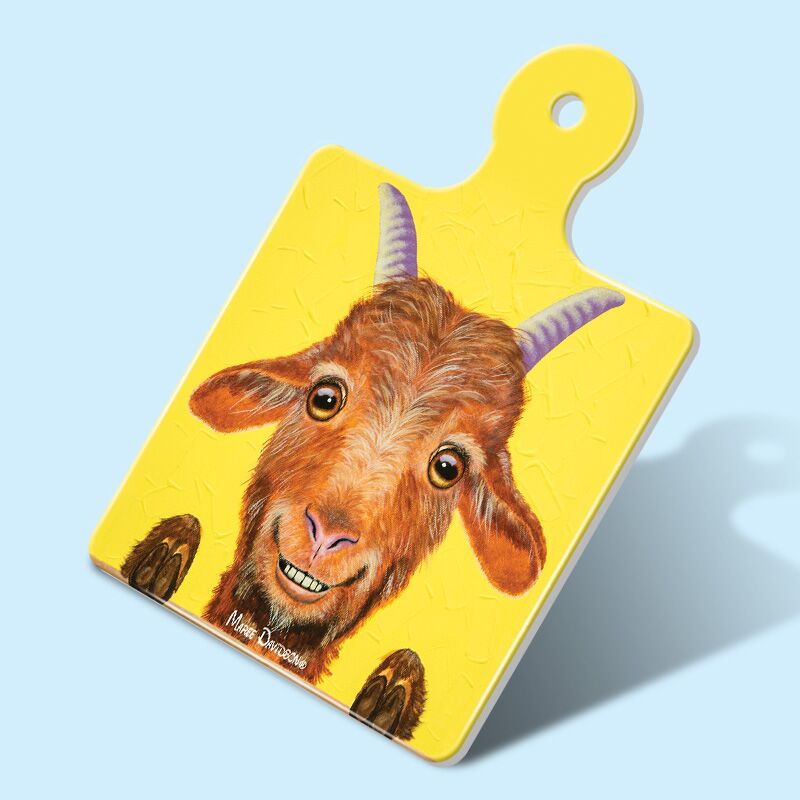 Buck The Goat - Ceramic Square Trivet with Handle - Image 1