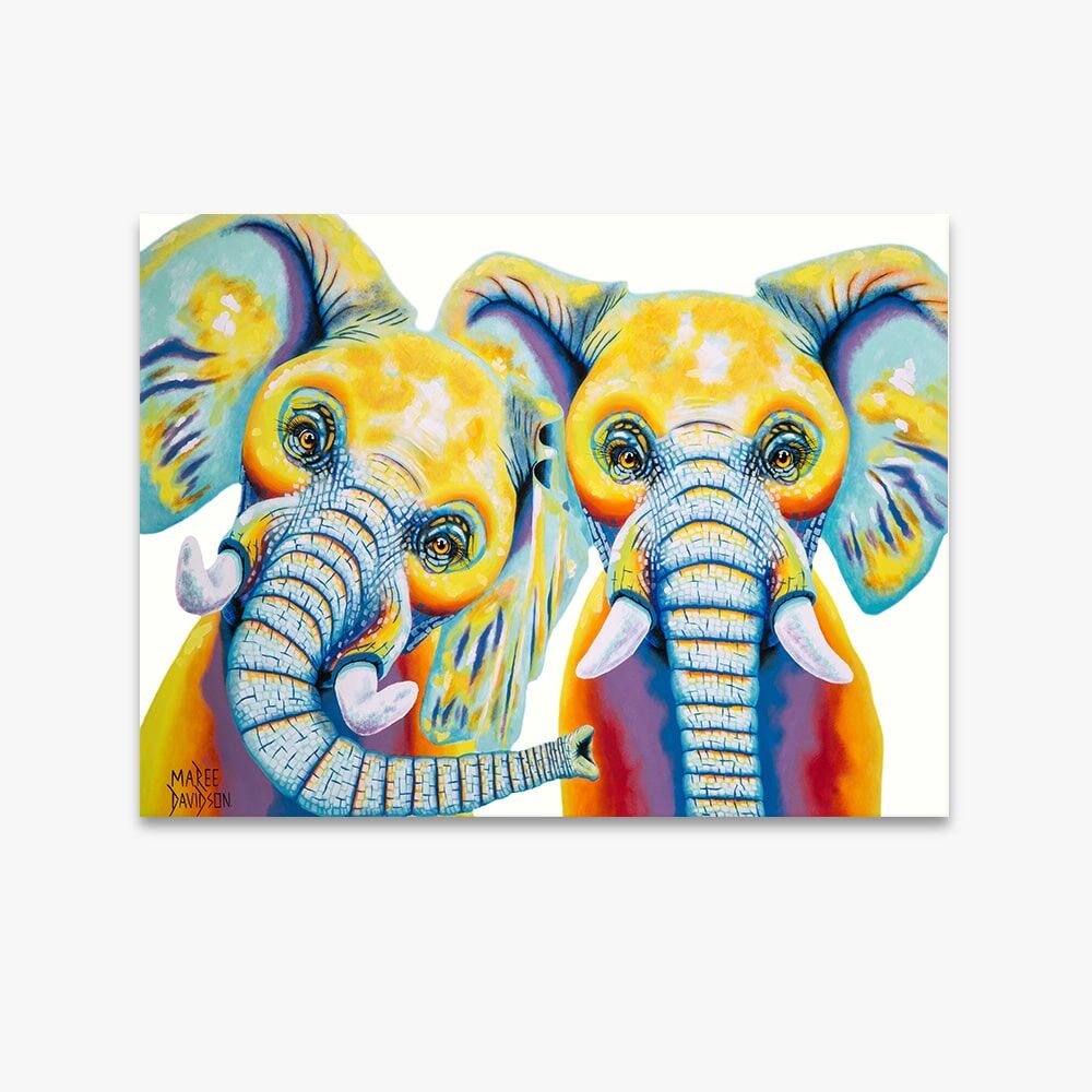 Happy Elephants - Canvas Print - Image 1
