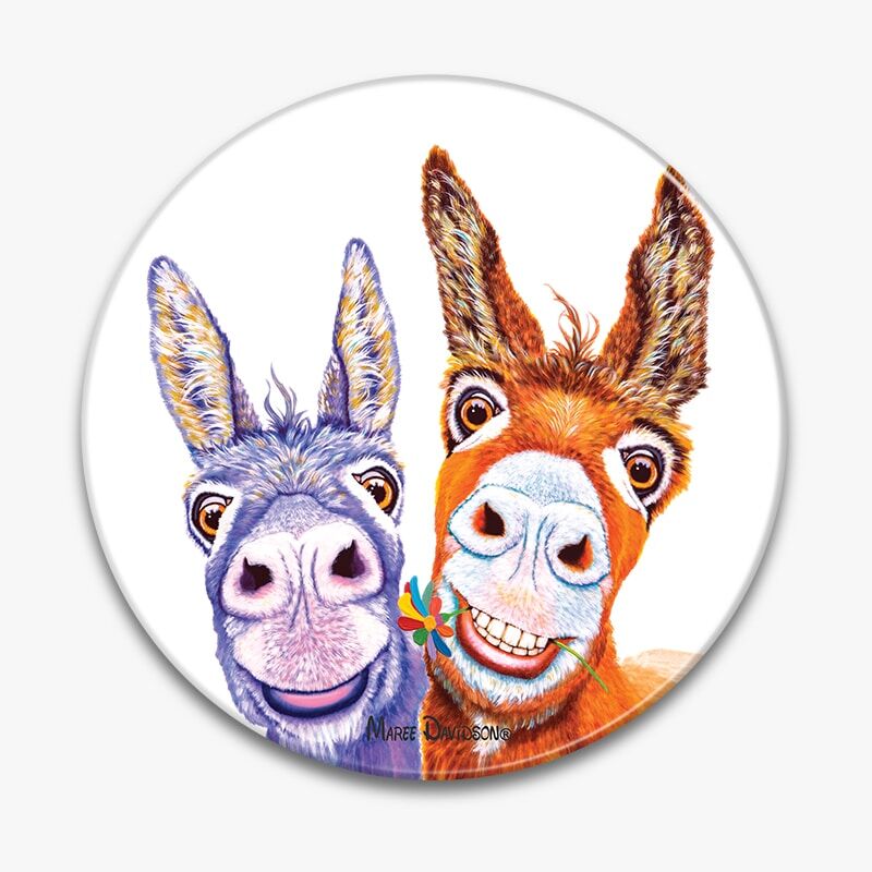 Happy Forever Donkeys - Ceramic Trivet - Image 1