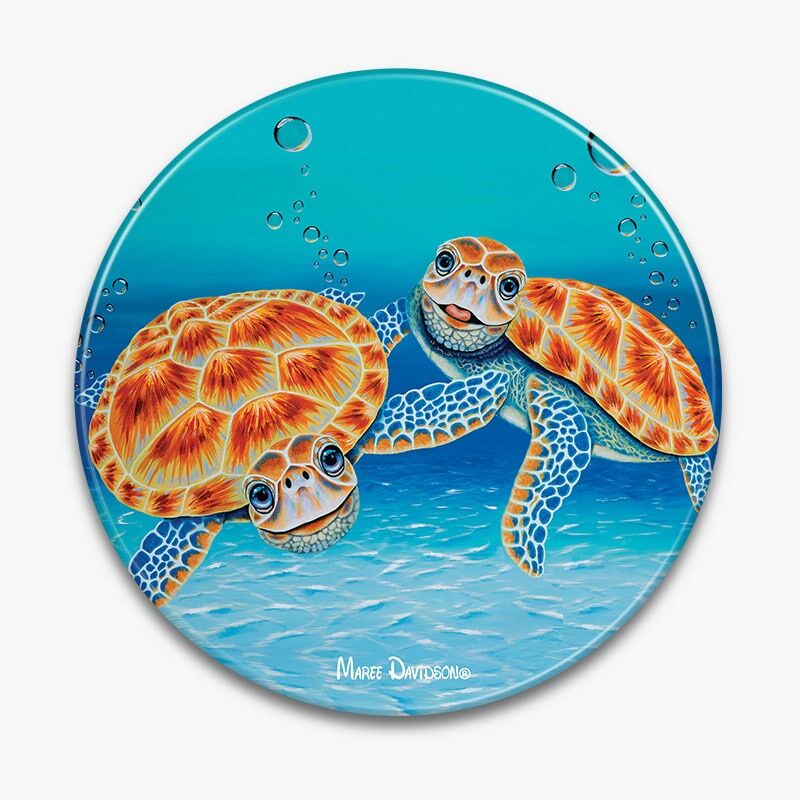Happy Together the Turtles - Ceramic Trivet - Image 1