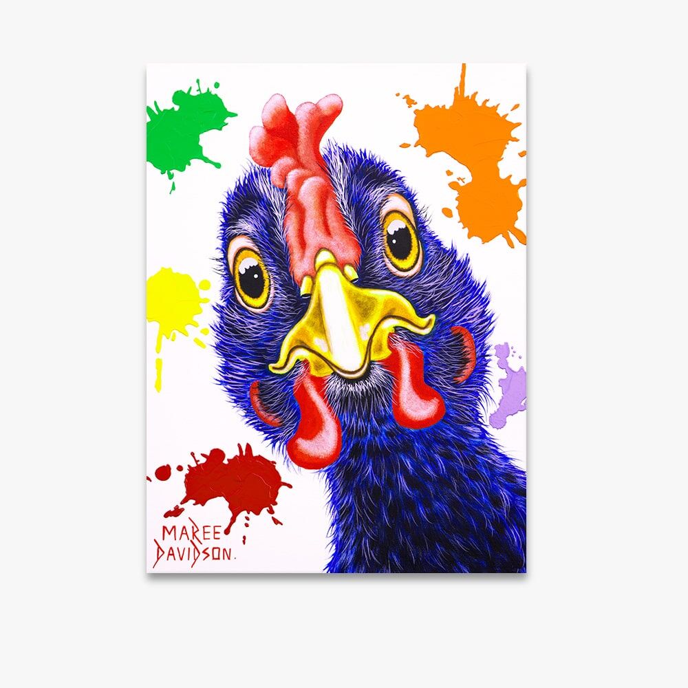 Hennie the Black Chicken - Canvas Print - Image 1