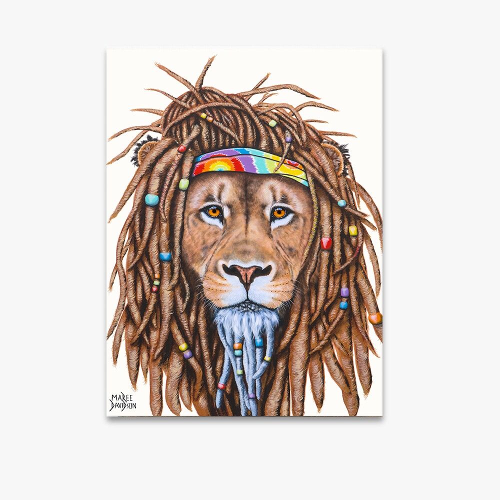 hippie-lion-12.jpg Hippie Lion - Canvas Print - Image 1