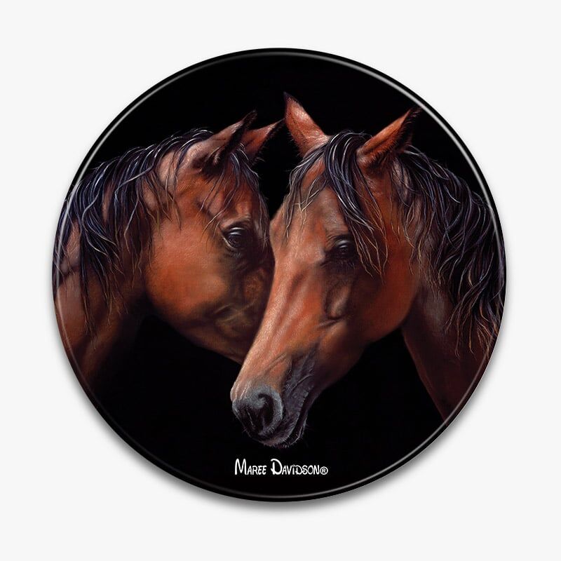 Moonlight Whispers the Horses - Ceramic Trivet - Image 1