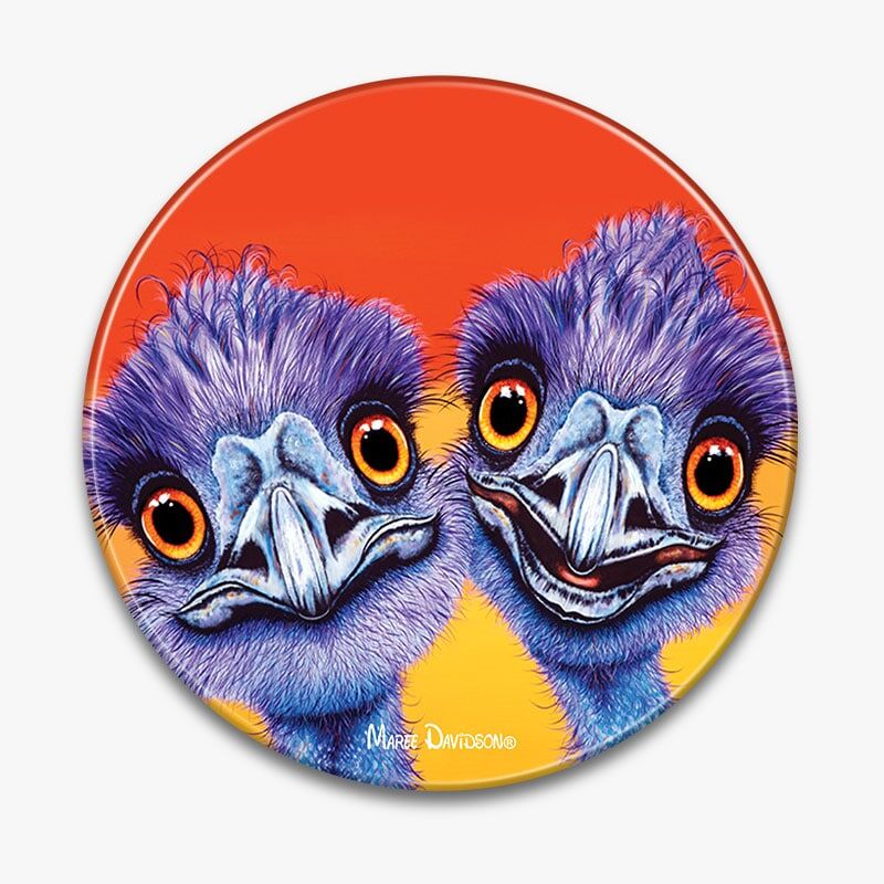 Outback Buddies the Emus - Ceramic Trivet - Image 1