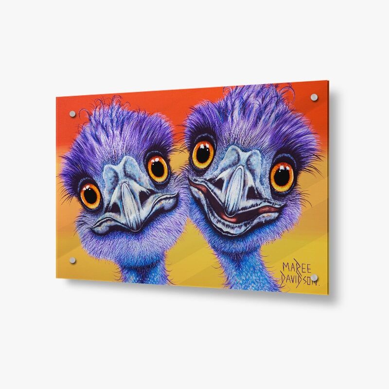 Outback Buddies the Emus - Acrylic Glass Panel - Image 1