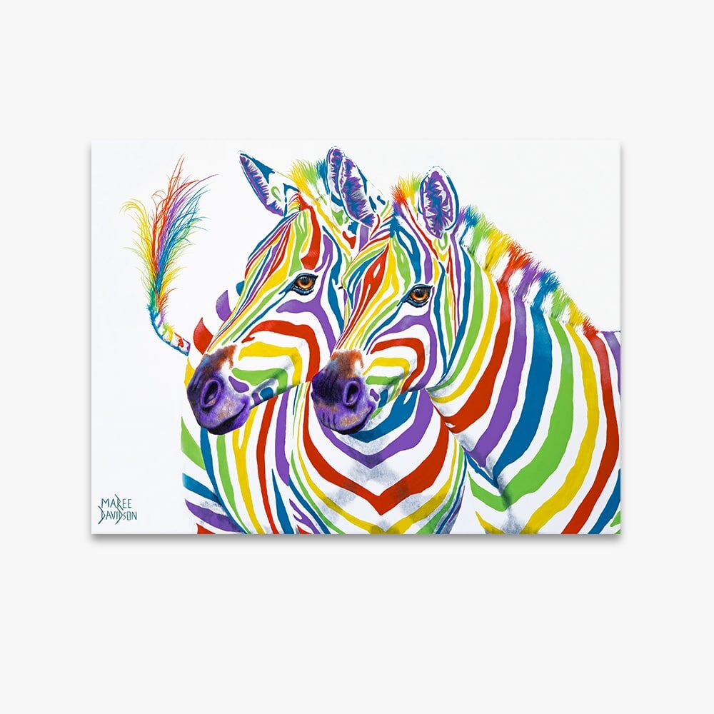 Rainbow Zebras - Canvas Print - Image 1